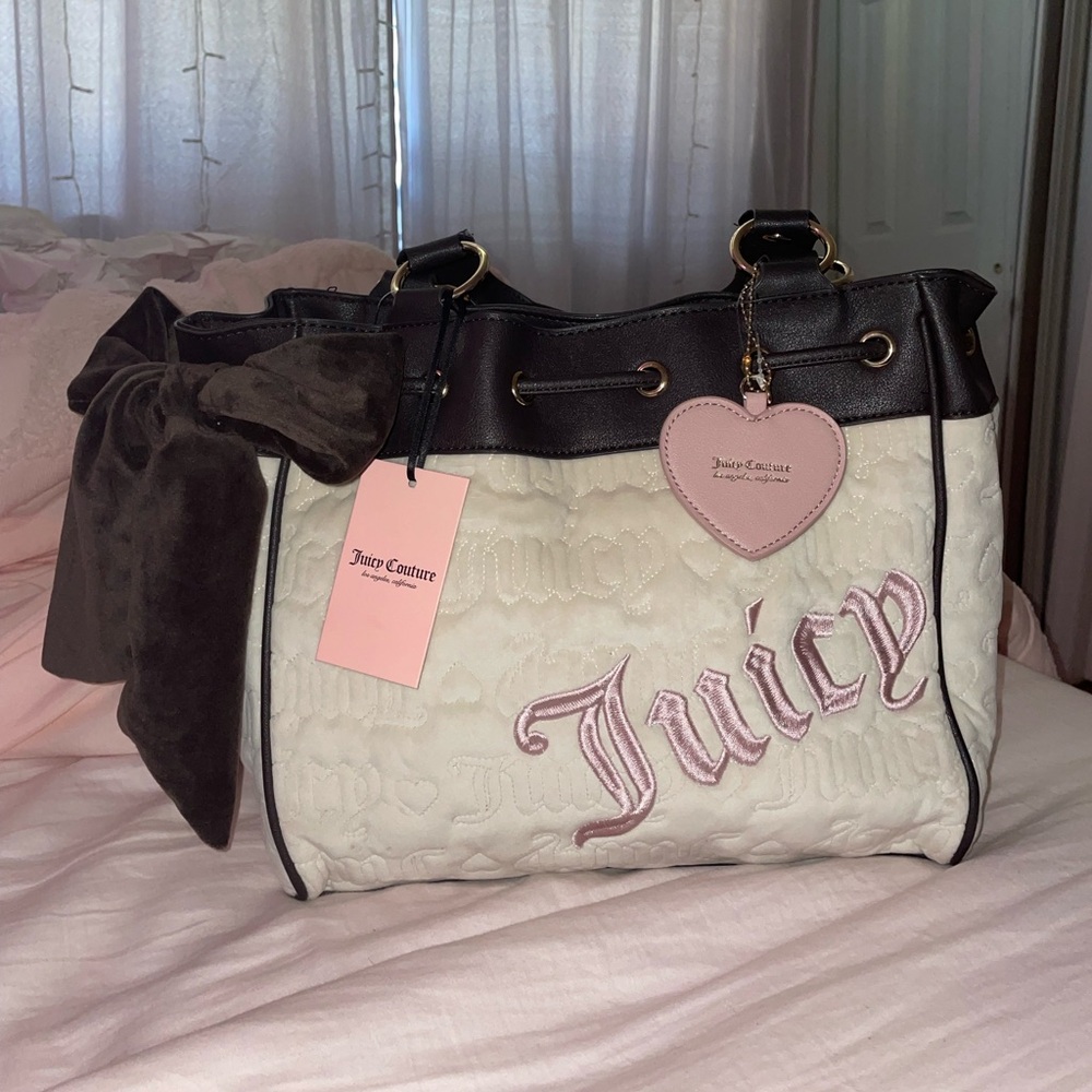 Juicy Couture vintage dreams tote angel chocolate